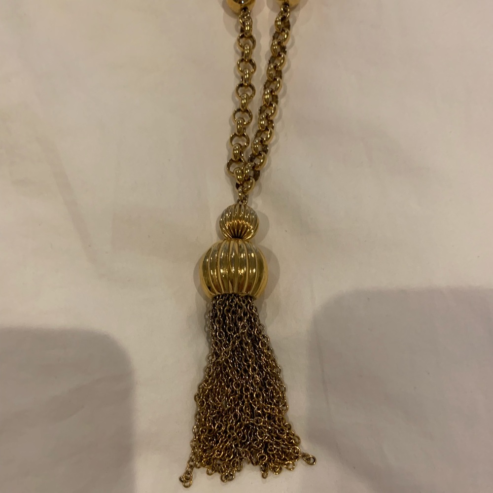 Kate Spade gold tassel necklace